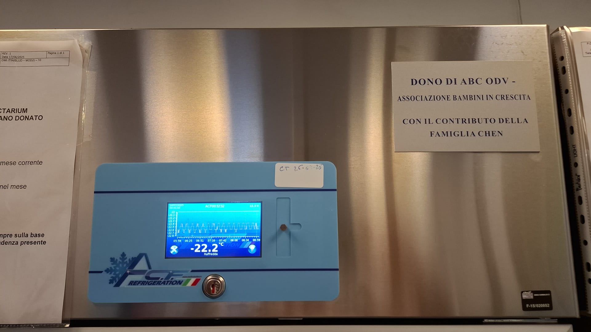 donazione congelatore banca del latte ospedale Garibaldi Nesima