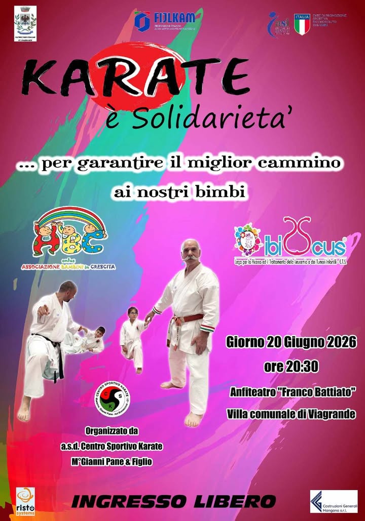 Locandina Karate & Solidarietà 20-06-2026